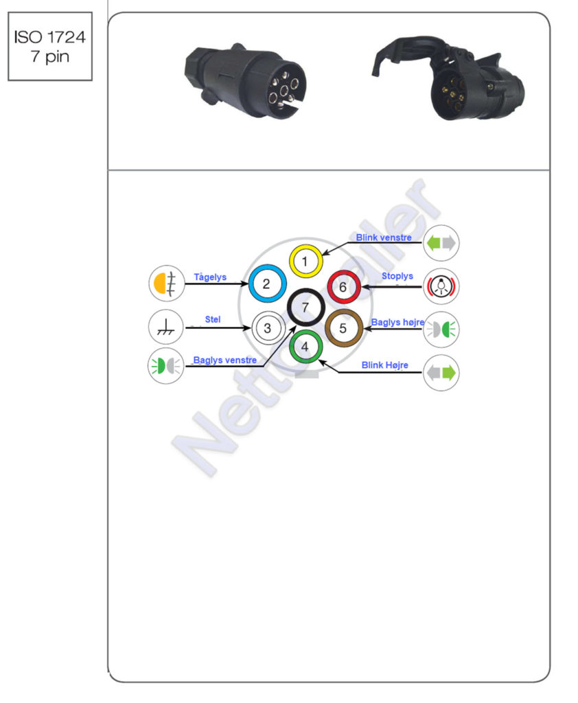 7-polet tilhenger montering / diagram